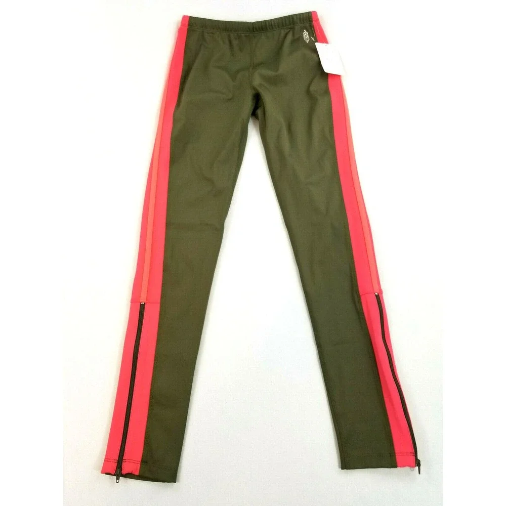 Free People women legging OB763026 green pink XS MSRP $78
